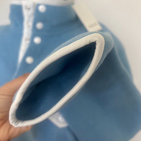 Sporty & Rich Buttoned Polar Sweatshirt - Sky Blue/White - Small - Picture 6 of 9